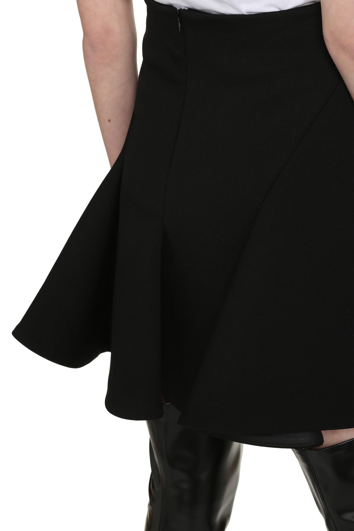 Black Wool Mini Skirt for Women from Salon 02 Collection