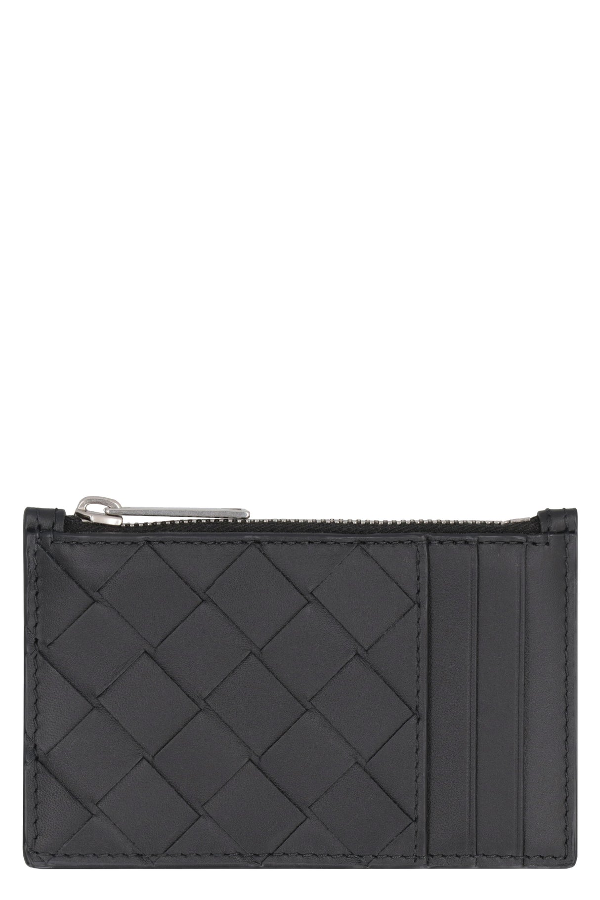 BOTTEGA VENETA Classic Black Leather Card Holder for Men