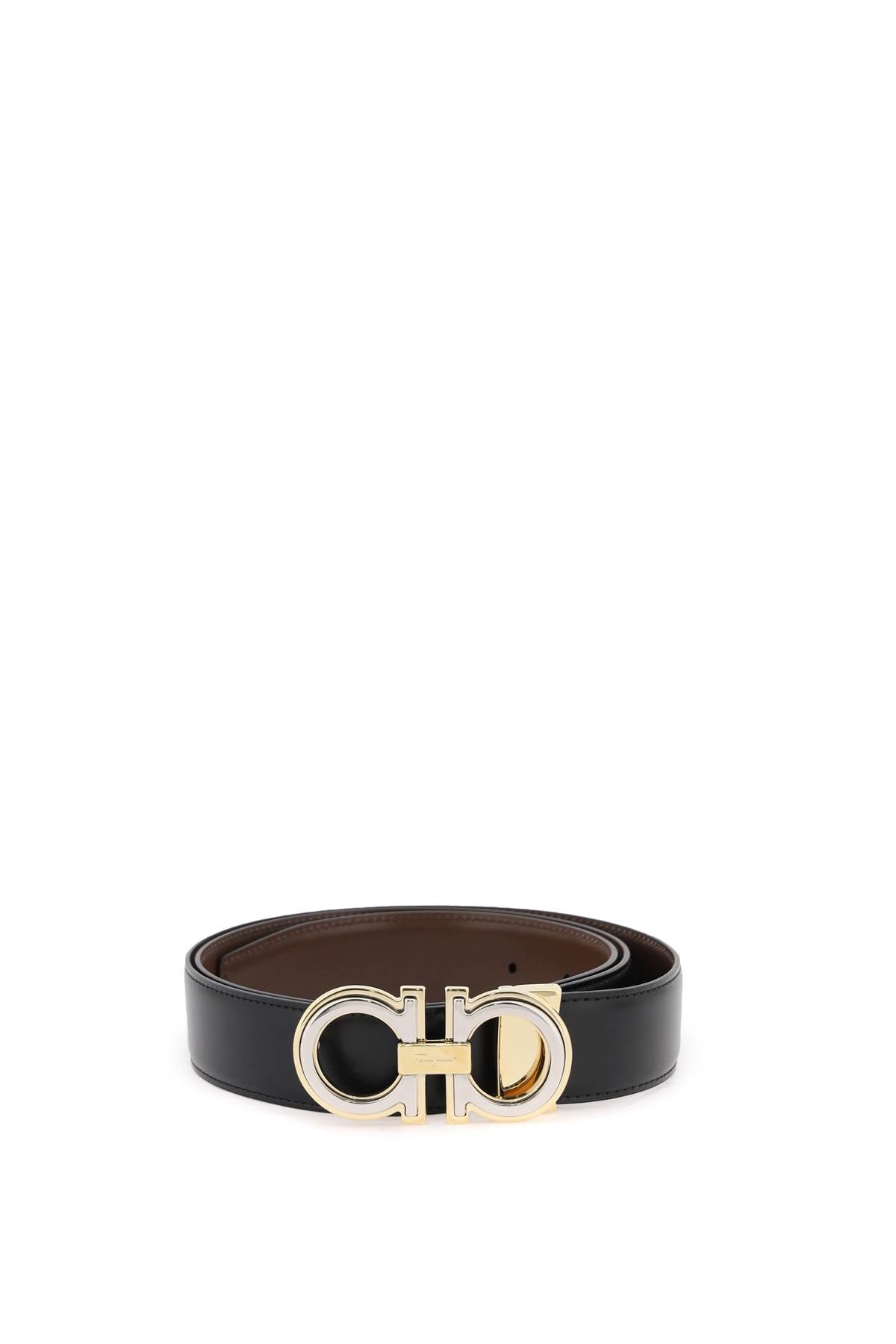 FERRAGAMO Reversible Two-Tone Buckle Belt - Size 105