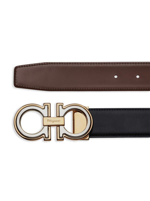 FERRAGAMO Reversible Two-Tone Buckle Belt - Size 105