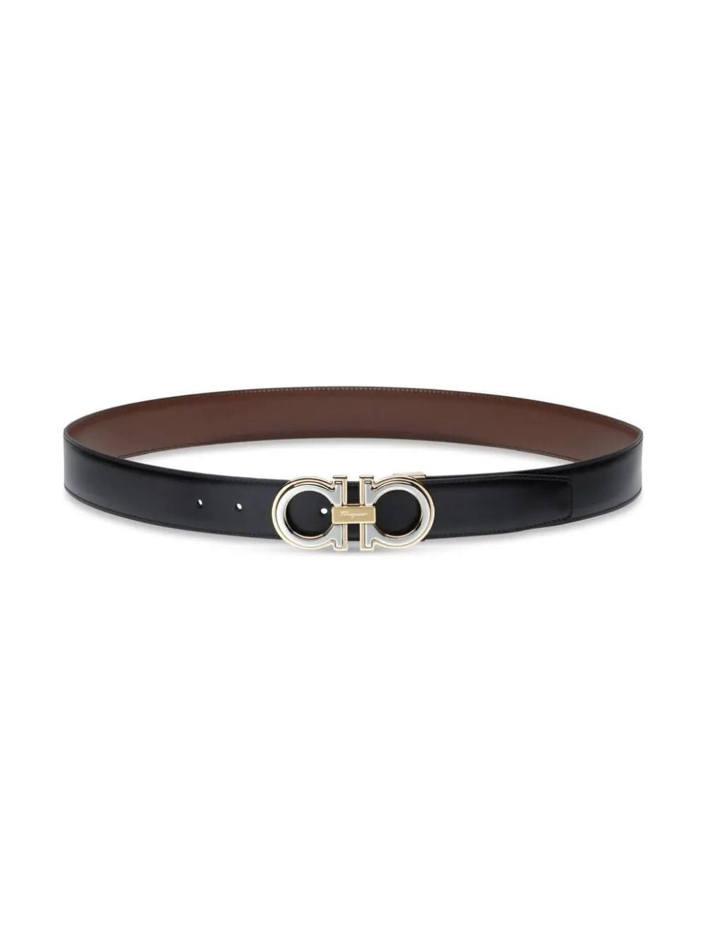 FERRAGAMO Reversible Two-Tone Buckle Belt - Size 105