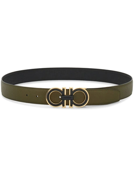 Ferragamo Double Finish Buckle Reversible Gancini Hook Belt