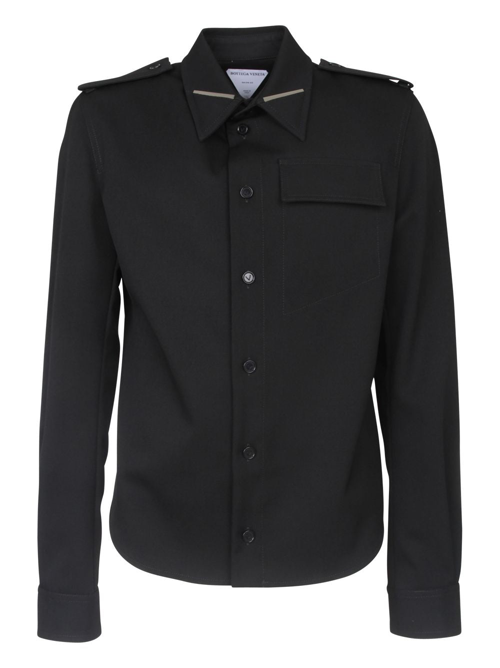 قميص أسود بجيب تغطية للرجال - مجموعة خريف / شتاء 2024