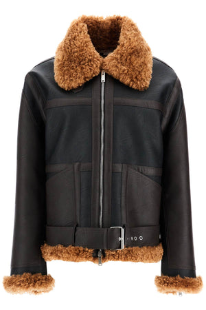 STELLA MCCARTNEY Vegan Leather and Teddy Biker Jacket - Oversized Cut