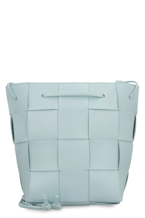 精緻編織花紋羊皮桶包-藍色FW23