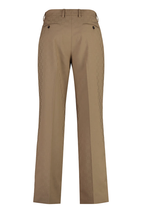 GUCCI Beige Men's Jacquard Trousers for SS24