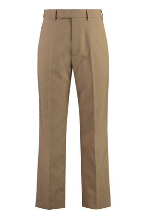 GUCCI Beige GG Motif Jacquard Trousers for Men - SS24 Collection
