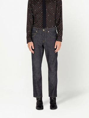 GUCCI Blue Horsebit Jeans for Men