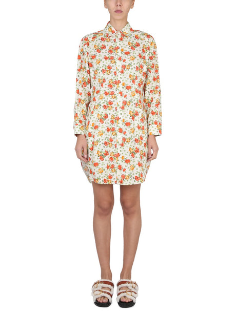 MARNI Floral Pattern Mini Shirt Dress for Women