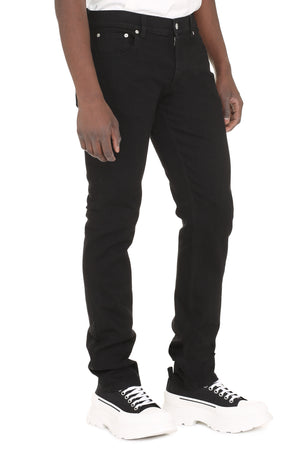 ALEXANDER MCQUEEN Men's Black Slim Fit Jeans in SS23 Collection