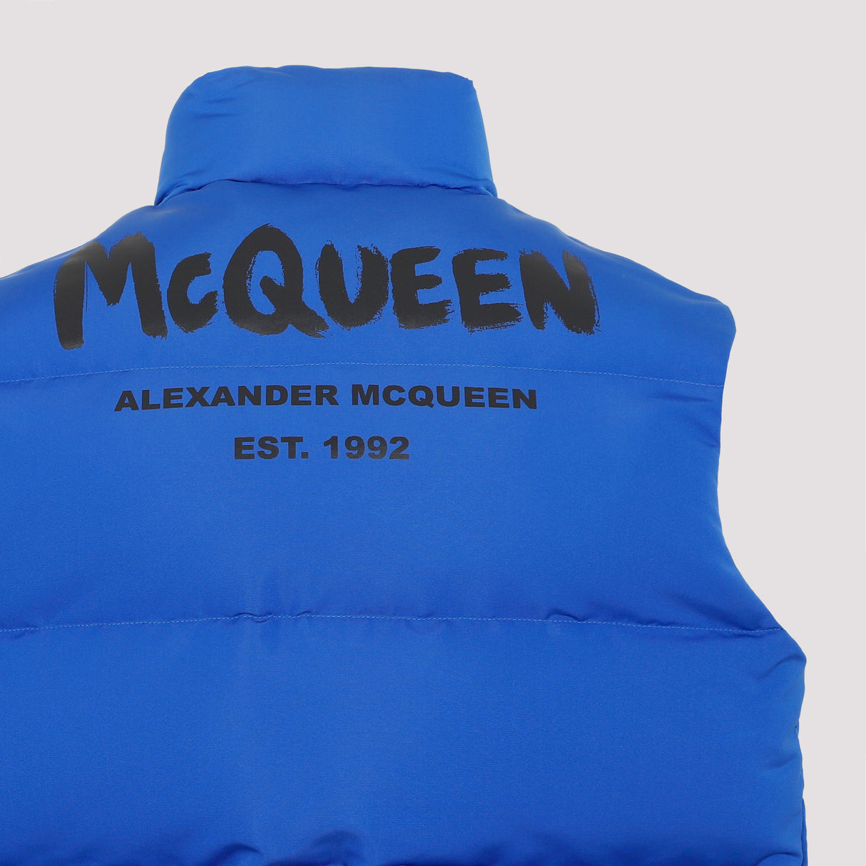 ALEXANDER MCQUEEN เสื้อกั๊กบุฟองน้ำผู้ชาย รุ่น FW22 สีน้ำเงิน