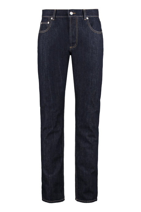 ALEXANDER MCQUEEN Mens 5-Pocket Slim Fit Jeans - Blue