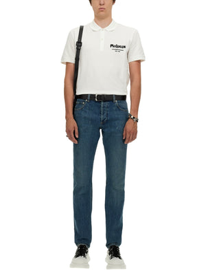 ALEXANDER MCQUEEN Embroidered Logo Denim Jeans for Men