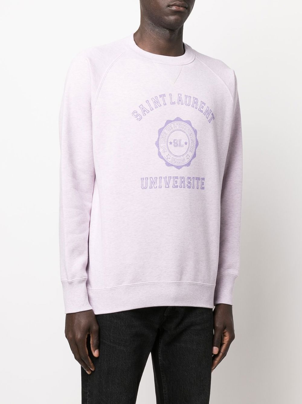 SAINT LAURENT Lilac Oversized Empellished Sweatshirt for Men