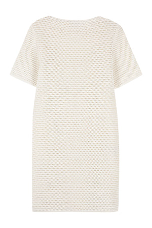 BOTTEGA VENETA White Cotton Crochet Dress with Back Cut-Out