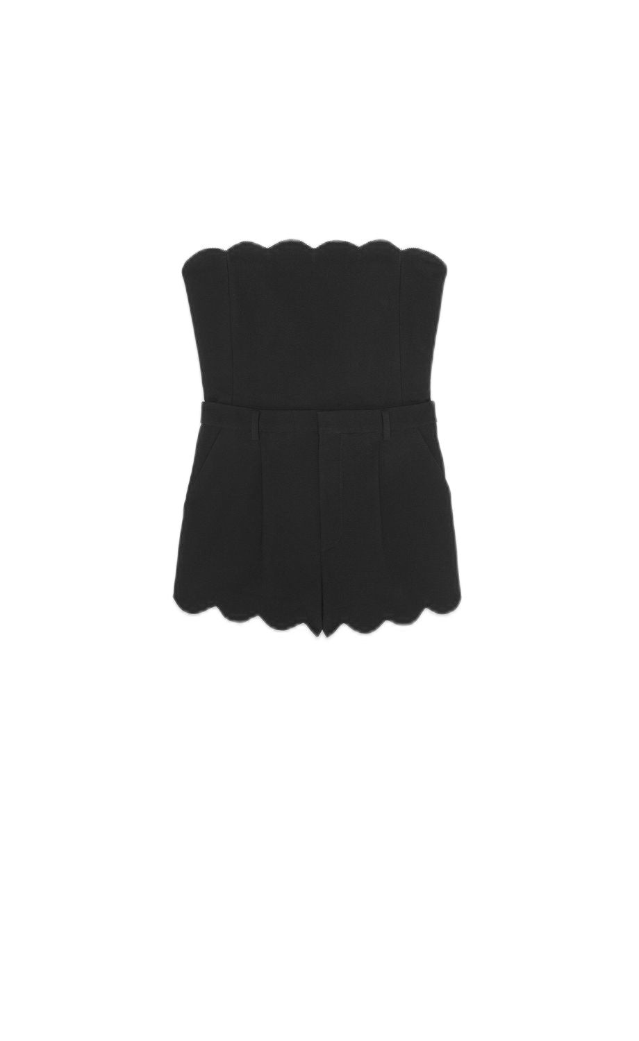 SAINT LAURENT Black Wool Double Sable Combishort for Women SS22