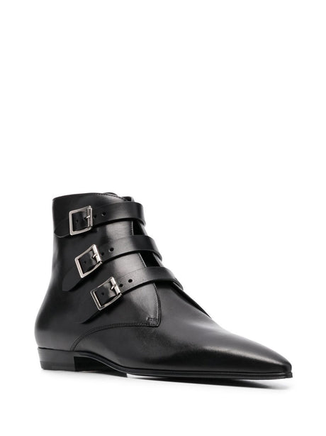 Gothic Black Leather Boots - Spring/Summer 2024 Collection