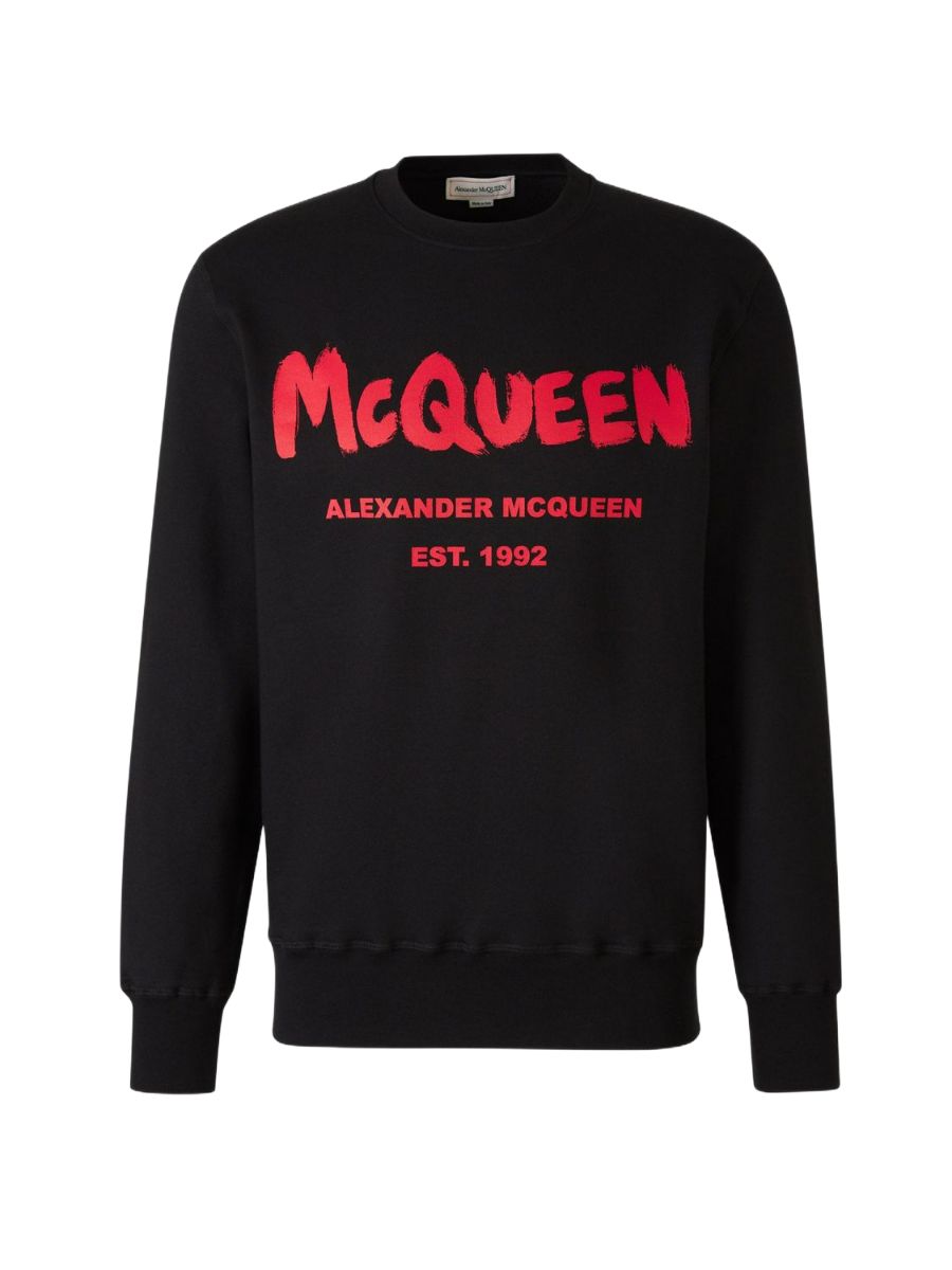 ALEXANDER MCQUEEN Graffiti Print Sweater for Men - SS24