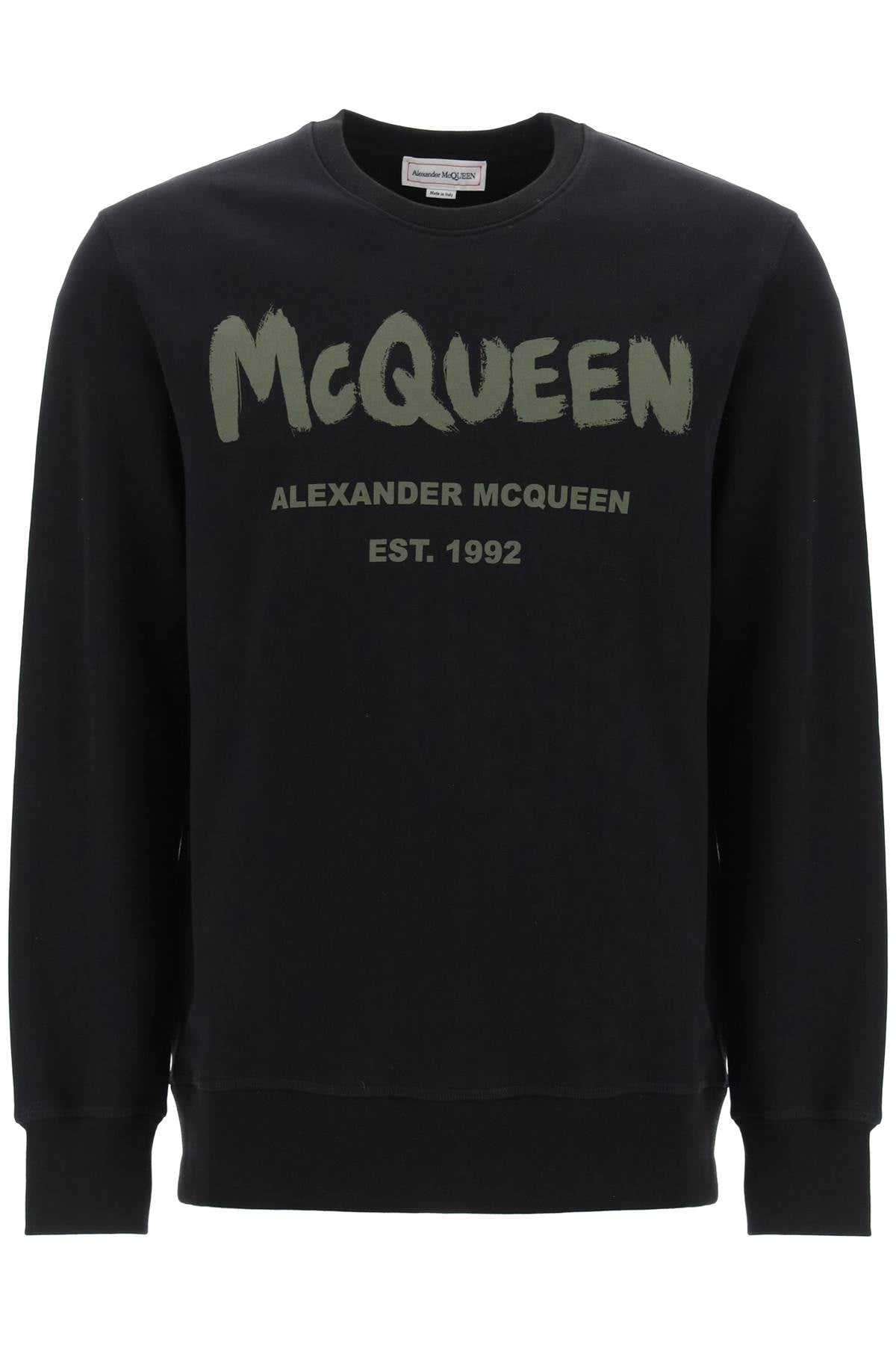 ALEXANDER MCQUEEN Graffiti Print Sweater for Men - SS24