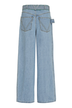 BOTTEGA VENETA Wide-Leg Jeans with Removable Belt and Contrast Stitching for Women