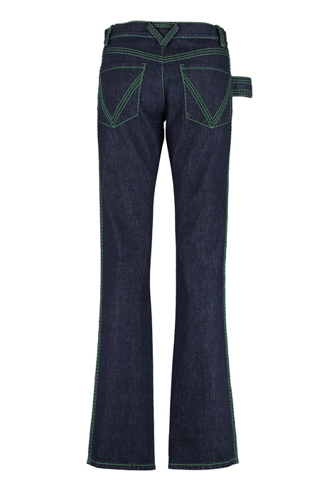 BOTTEGA VENETA Luxurious Low-Rise Contrast Stitched Jeans for Sophisticated Women