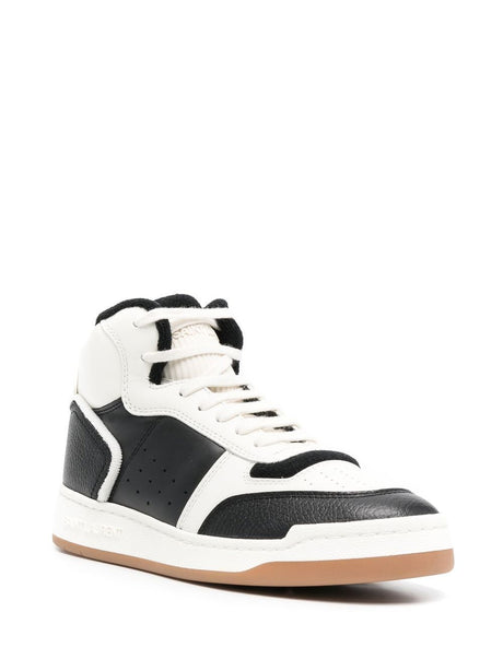 SAINT LAURENT Women's High-Top Leather Sneakers - Black