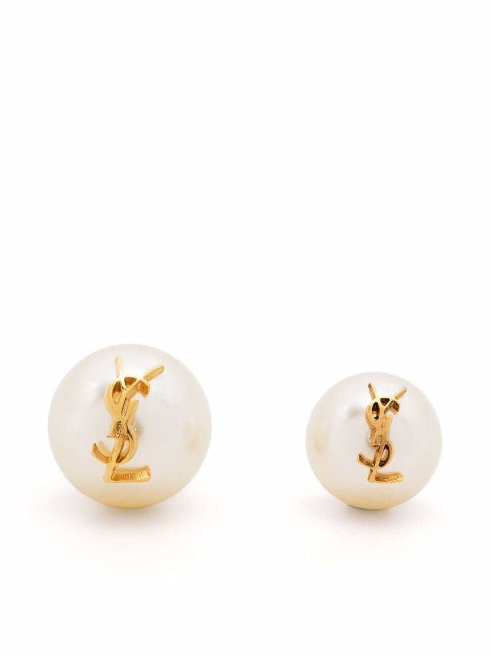 Faux Pearl Stud Earrings in Gold Plating