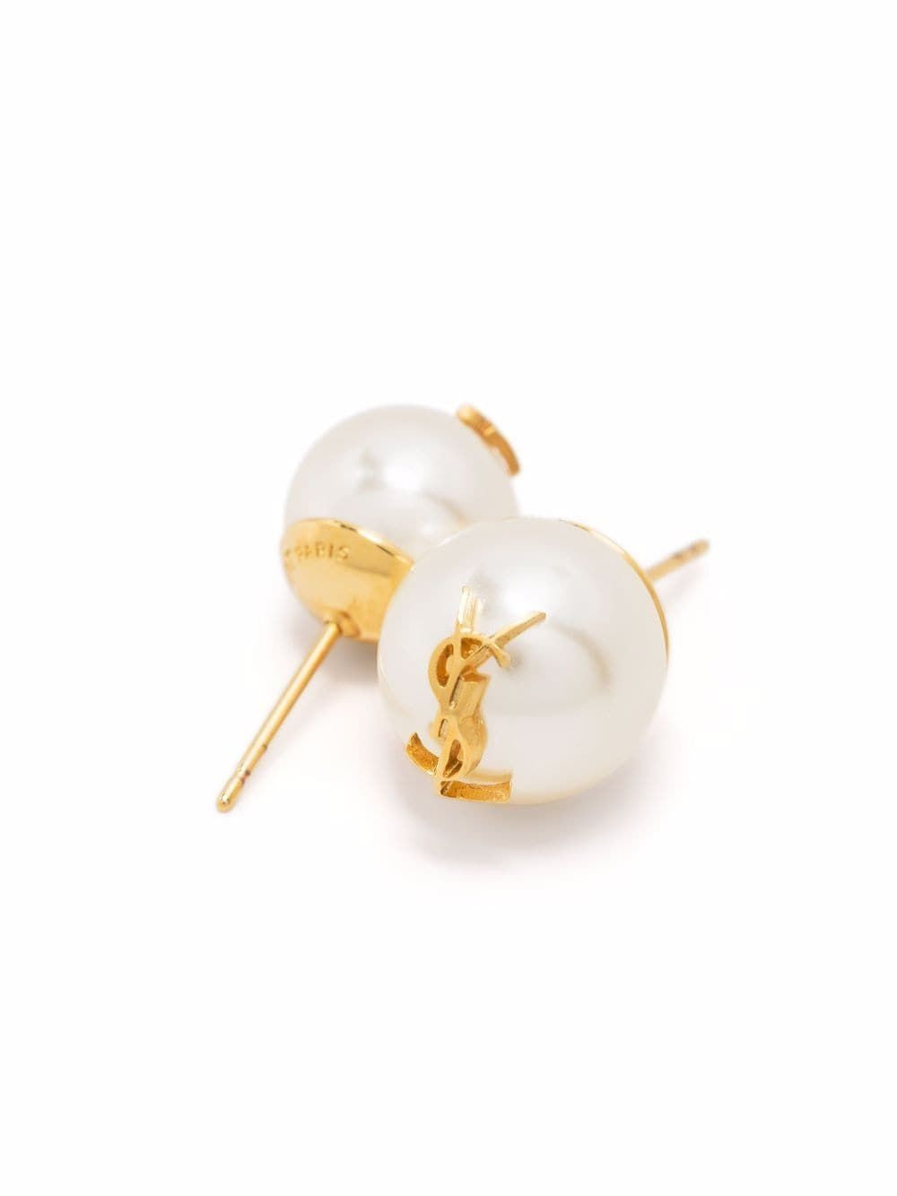 Faux Pearl Stud Earrings in Gold Plating