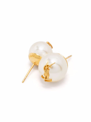 Gold Plated Faux Pearl Stud Earrings