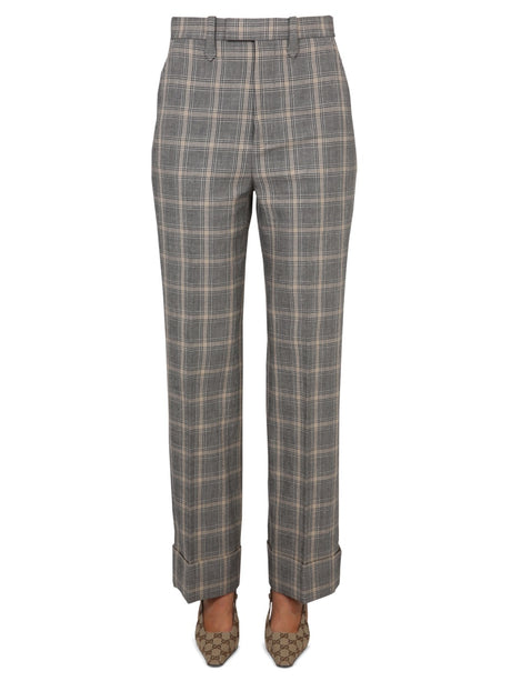 GUCCI Chic Prince of Wales Patterned Pants for Women - Size 691918