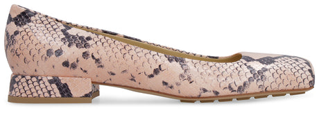 BOTTEGA VENETA Women's Snakeskin Square Toe Leather Sandals for SS22