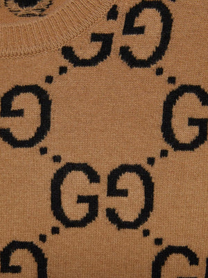 GUCCI Camel Wool Crewneck Sweater for Men - Spring/Summer 2024