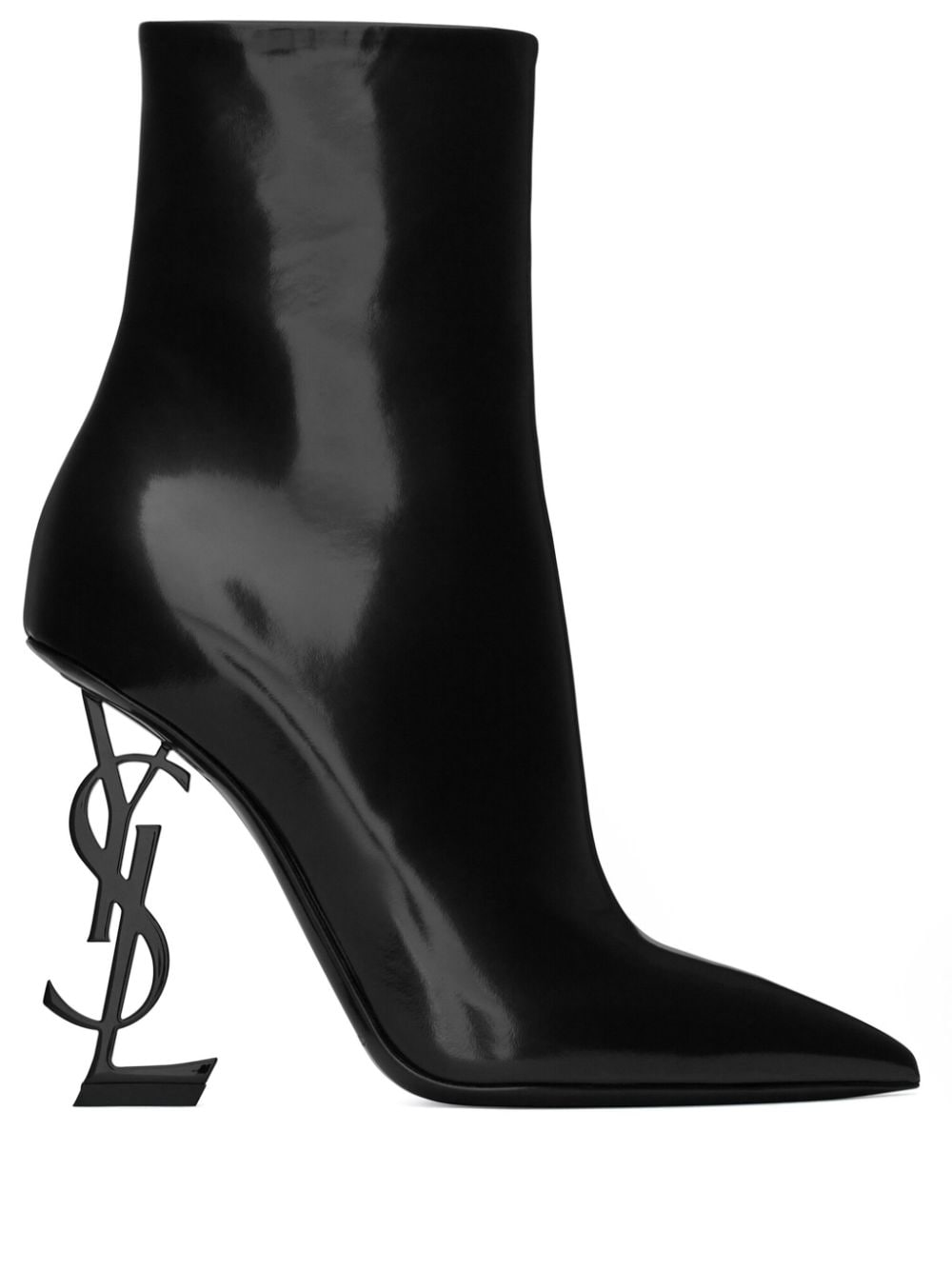 SAINT LAURENT Stunning Black Leather Ankle Boots for Women - High Sculpted Heel