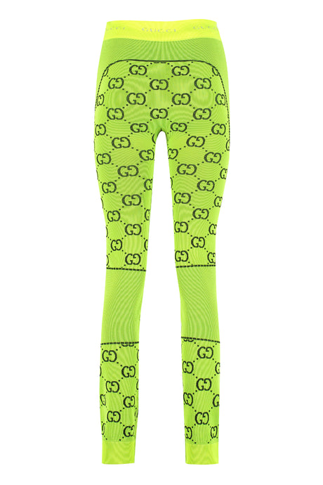 GUCCI Yellow All Over Logo Leggings for Women