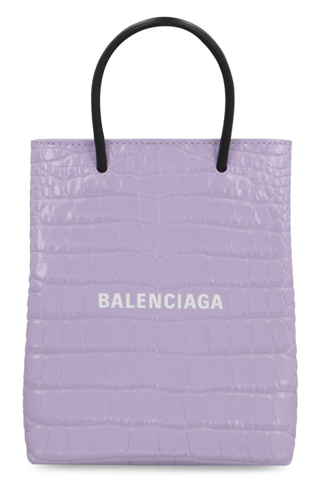 Lilac Croco-Print Leather Handbag for Women FW22