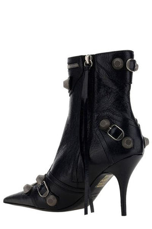 BALENCIAGA Elevated Luxe Leather Heeled Boots for Women