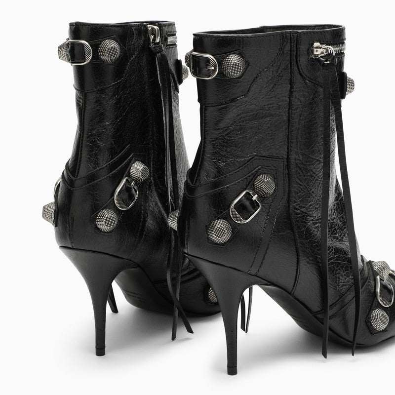 BALENCIAGA Elevated Luxe Leather Heeled Boots for Women