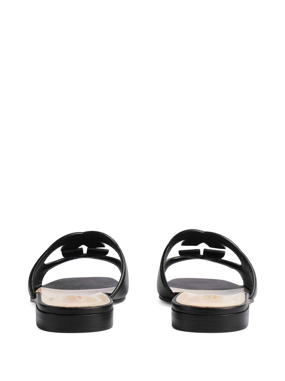 GUCCI Iconic Cut-Out Leather Flat Sandals