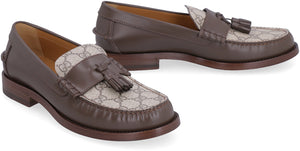 GUCCI Brown Leather Loafers with Decorative Tassels for Women