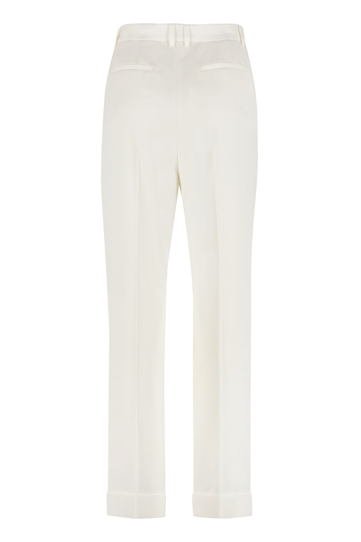 SAINT LAURENT White High-Waisted Tailored Trousers for Women