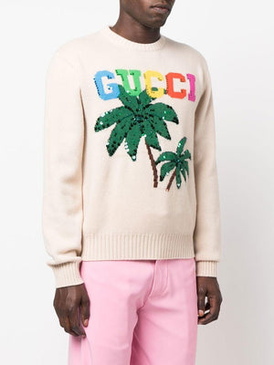 GUCCI Men's Fine Wool Long-Sleeve Crew Neck Knitwear for FW22