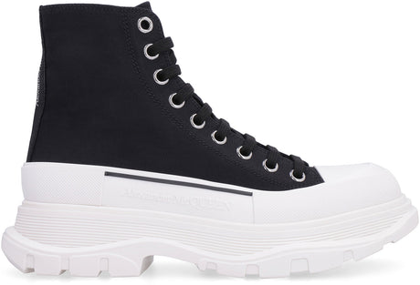 ALEXANDER MCQUEEN Chunky Sole Canvas Sneakers for Women in Black