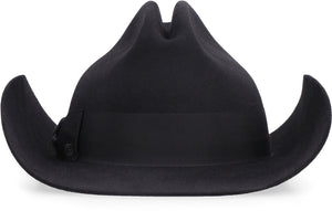 GUCCI Black Felt Fedora Hat with Grosgrain Ribbon and Bow for FW22 Unisex