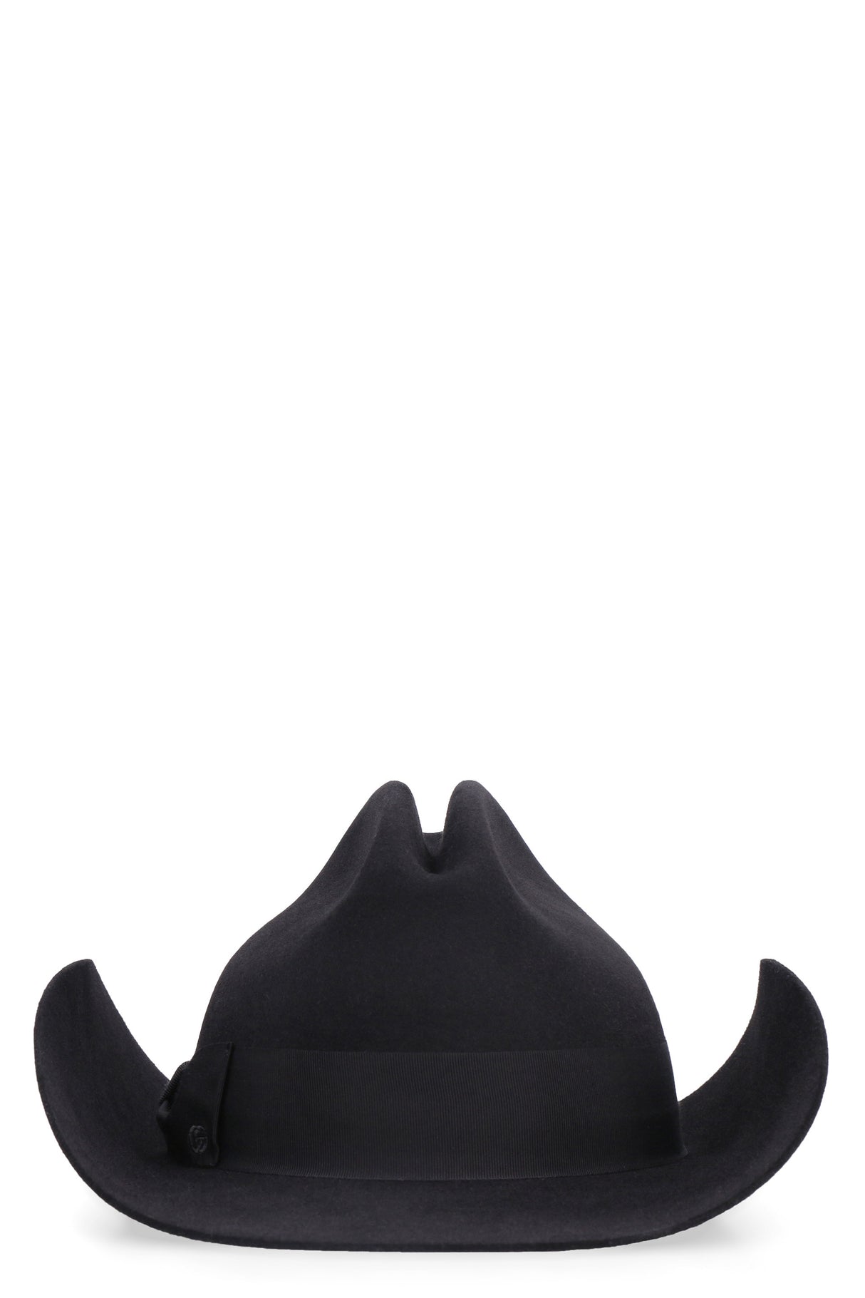 GUCCI Black Felt Fedora Hat with Grosgrain Ribbon and Bow for FW22 Unisex