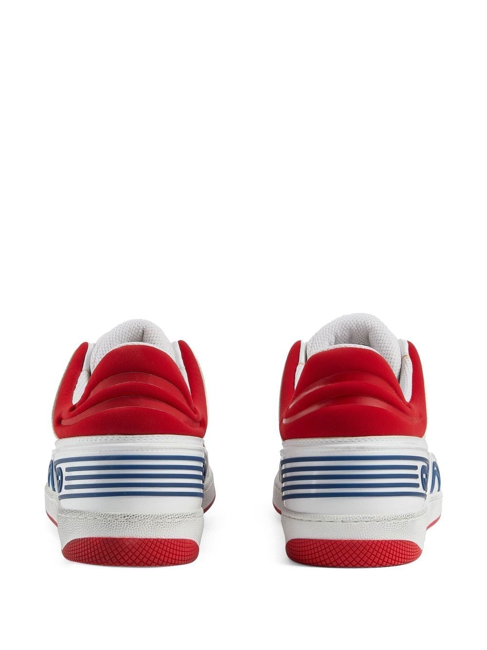 White and Red Lace-up Sneakers for Men, FW22 Collection