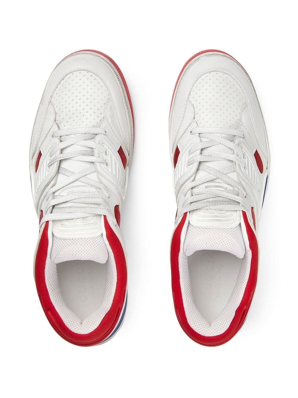 White and Red Lace-up Sneakers for Men, FW22 Collection