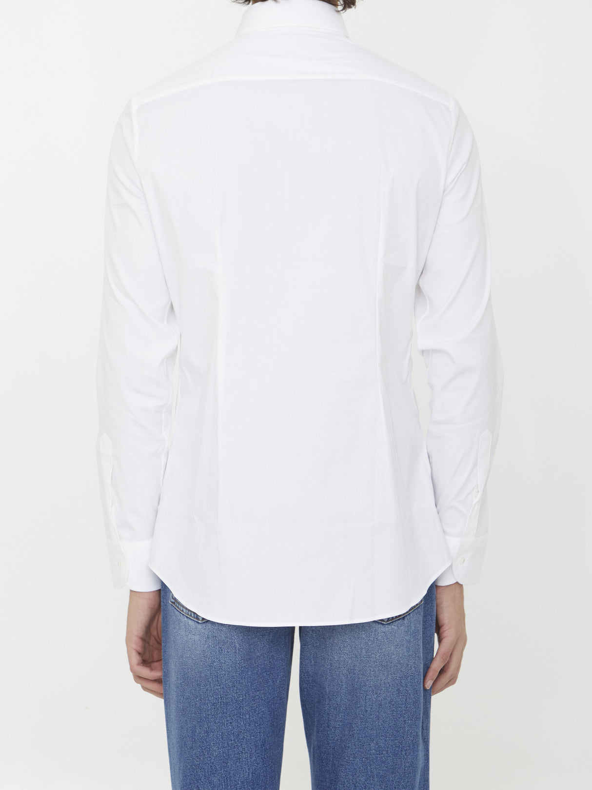 GUCCI Classic White Stretch Cotton Poplin Shirt for Men