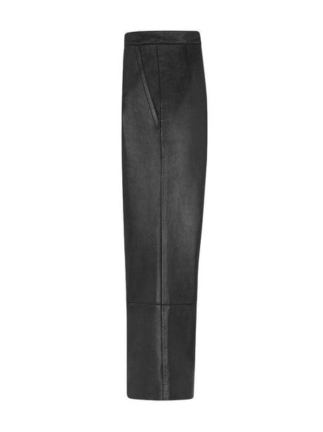 SAINT LAURENT Luxurious Black Leather Pants for the Fashionable Woman