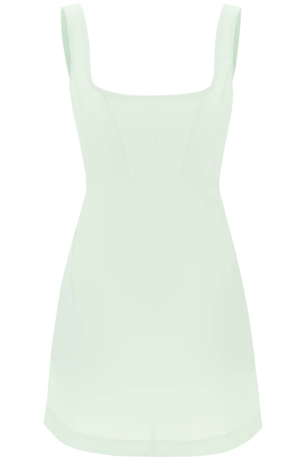 Green Dress with Structured Corset Inserts for Women