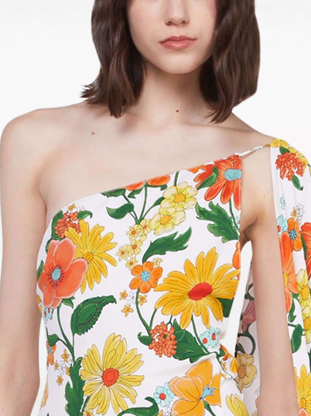 Women's Floral Print Asymmetric Dress